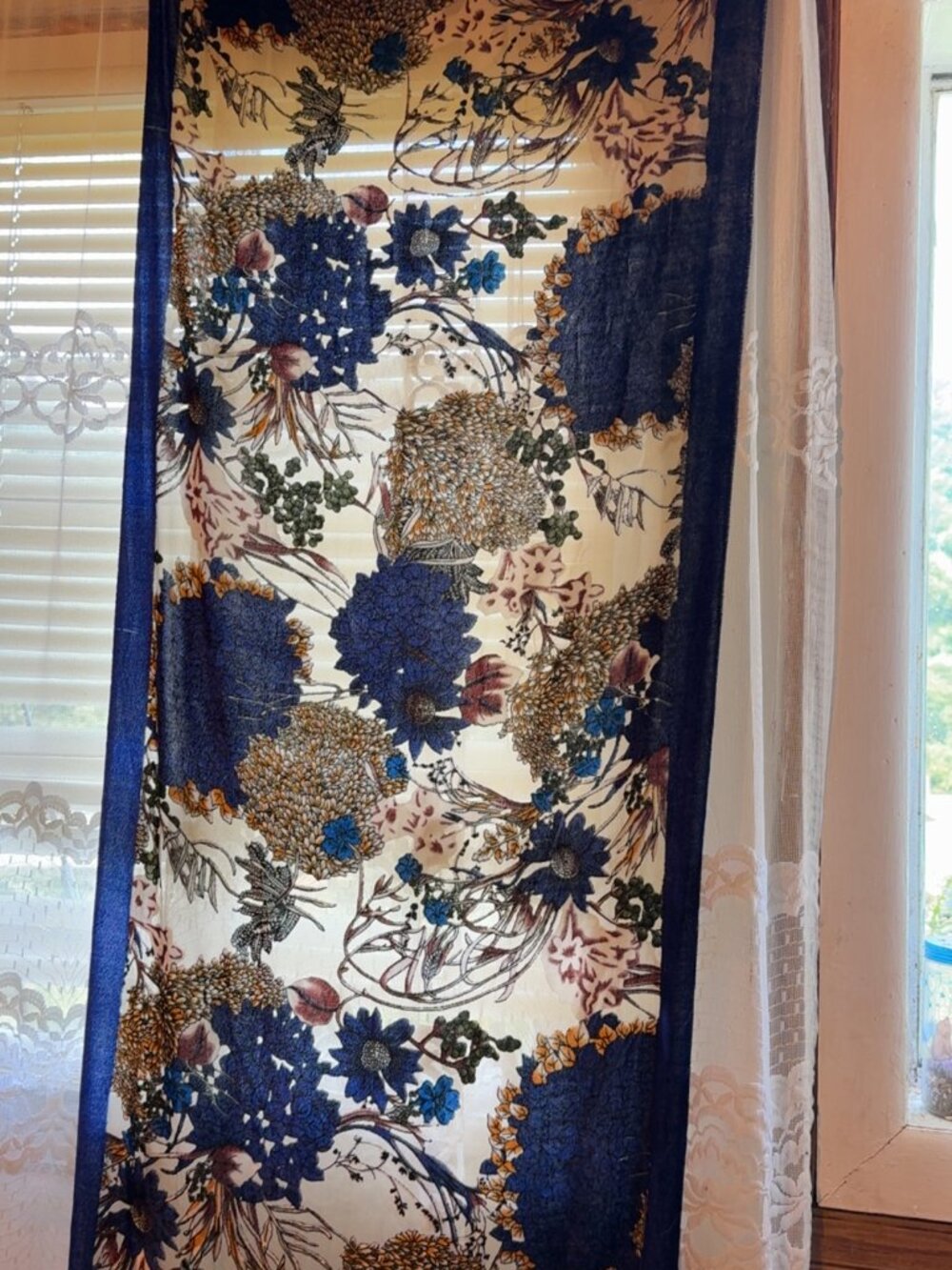 Women's Cobalt Blue Floral Wrap